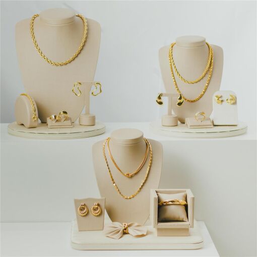 KIT EXPOSITOR FACTO DOURADO + VICENZA PÉROLA 15 PEÇAS