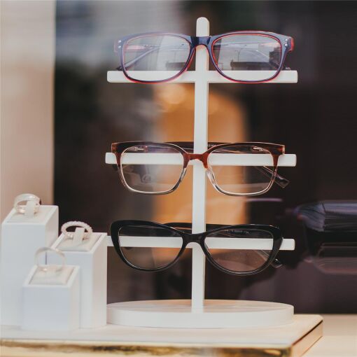 EXPOSITOR DE ÓCULOS TRIPLO