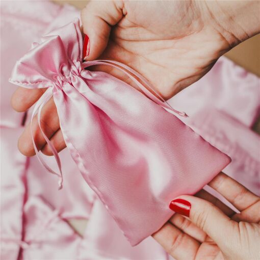 SAQUINHO CETIM 10X15CM ROSA LISO PCTE/10 UNIDADES