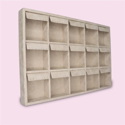 BANDEJA SUEDE COM 15 ESPAÇOS PARA ARGOLAS