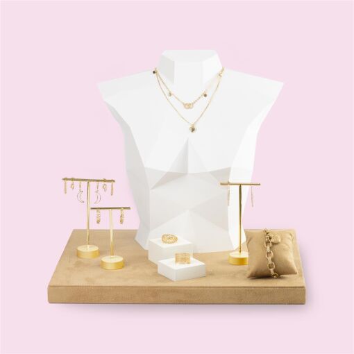 KIT EXPOSITOR 9 PEÇAS PARA JOIAS CAMEL + TREND