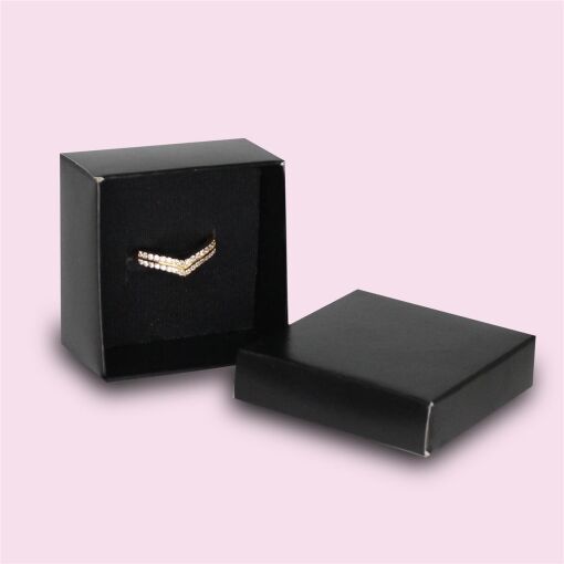 CAIXA PARA JOIAS ANEL 05X05CM COM 10 UNIDADES PRETO