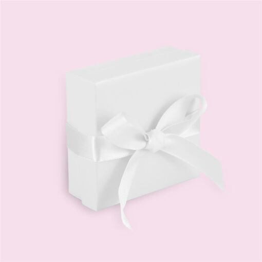 CAIXA PARA JOIAS  08X08CM COM 10 UN BRANCA COM FITA PAPER ART