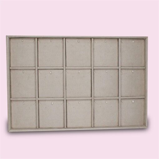 BANDEJA 15 ESPAÇOS COM CARTELA SUEDE AREIA 25X37,5CM