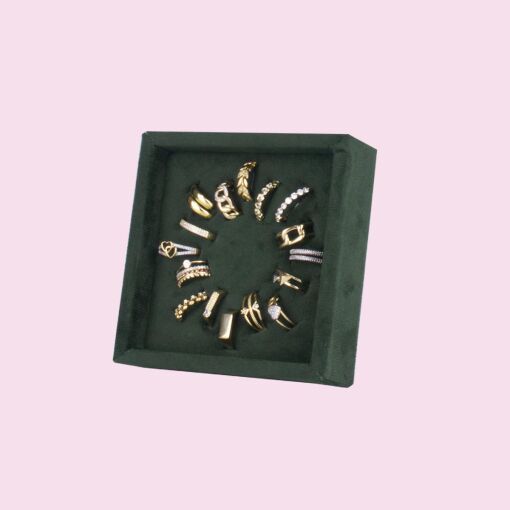 MINI BANDEJA PARA ANÉIS COLORS VERDE 12X12X3,5CM