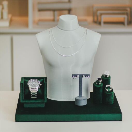 KIT EXPOSITOR COLORS VERDE +  BUSTO SLIM 7 PEÇAS