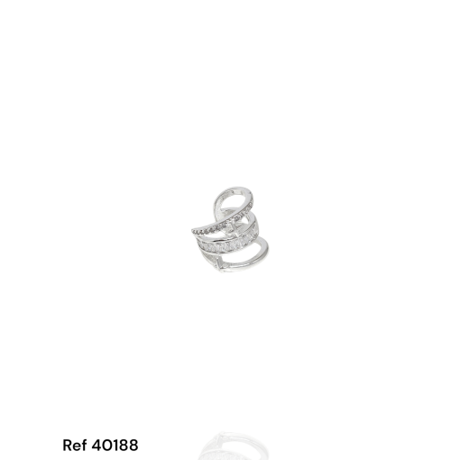 Piercing Prata Mz E Baguetes Cristal 1 Fio Liso Coleção Diamante