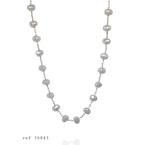Chocker Ouro Branco Pérola Oval