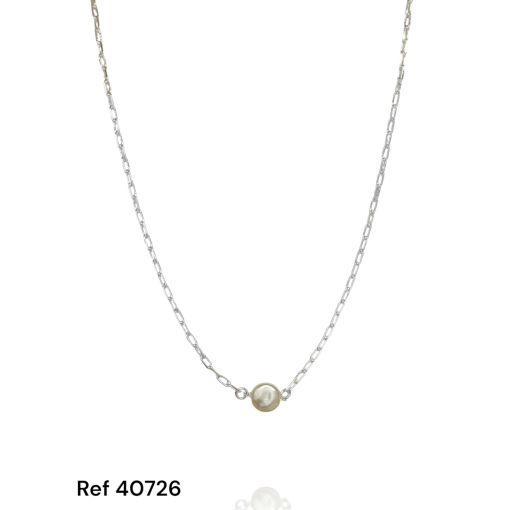 Choker Prata Elo Cartie e Perola