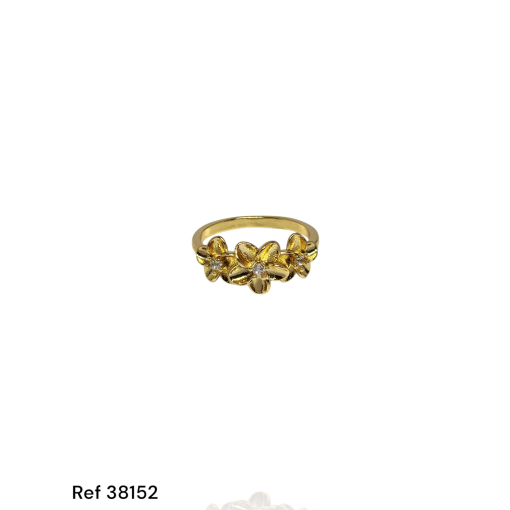 Anel Flor Zircônias 3D