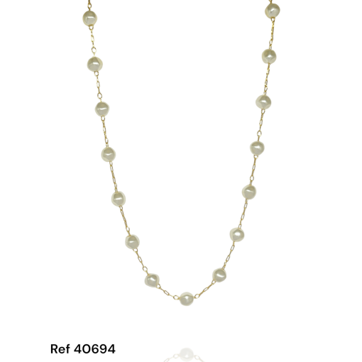 Chocker Elinho Cartie Pérola Detalhes Martelado