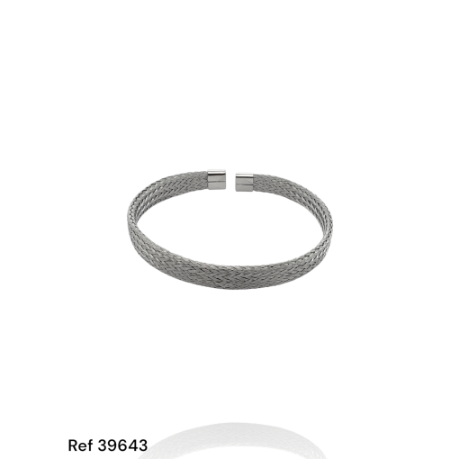 Bracelete Aço Trançado E Liso