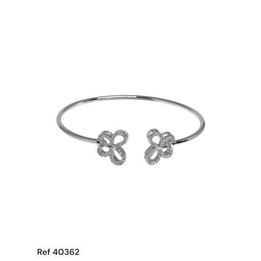 Bracelete Ouro Branco Borb Vazado E MZ Ternura