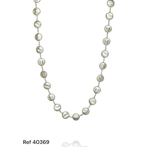 Choker Ouro Branco Madrepérola Redonda Ternura