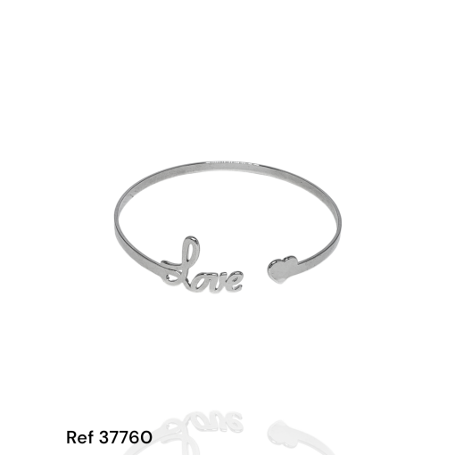 Bracelete Ouro Branco Love Coração