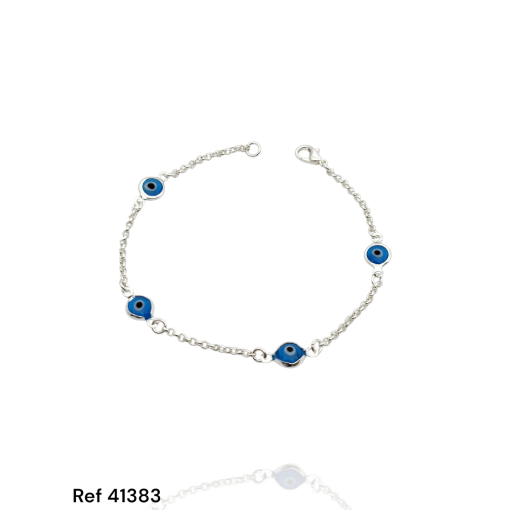 Puls Prata Olho Grego Azul Cristal