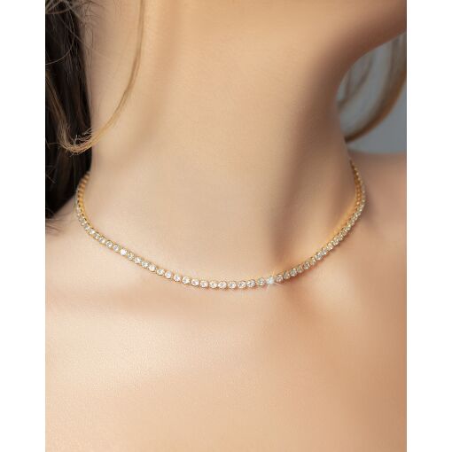 Choker Zircônias Bolinhas