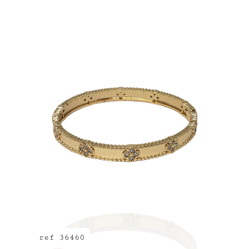 Bracelete Trevo Cravejado 3V Grifes
