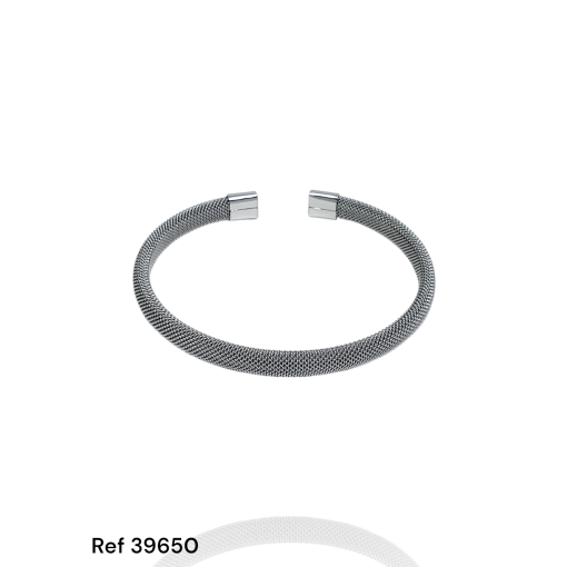 Bracelete Aco Malha Relogio Ponta Lisa