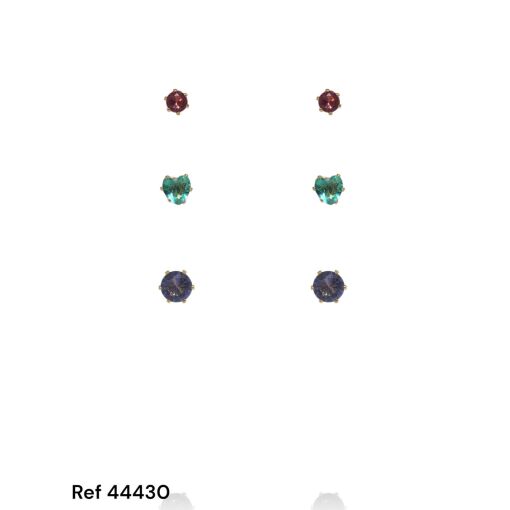 Pb Trio Bolinha e Coração Roxo Verde e Rubelita