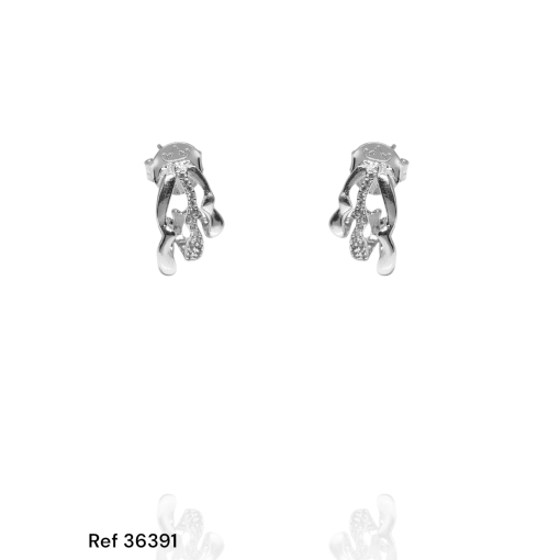 PB  Prata Ear Hook Organico 1 Filelete Mz E 2 Fios Lisos