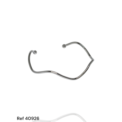 Bracelete Ouro Branco Ondulado Liso