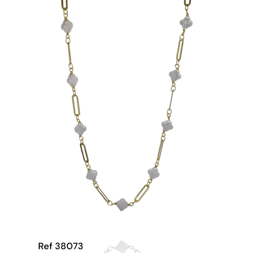 Choker Trevo Madrepérola Elo Cartie Delirio