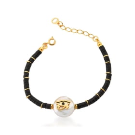 Pulseira Hator Pastilha Pérola c/ Olho de Hórus