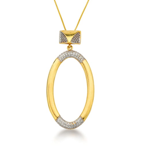 COLAR DOURADO COM PINGENTE DE ZIRCÔNIAS