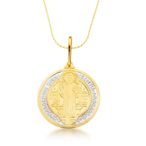 COLAR DOURADO COM PINGENTE DE SÃO BENTO