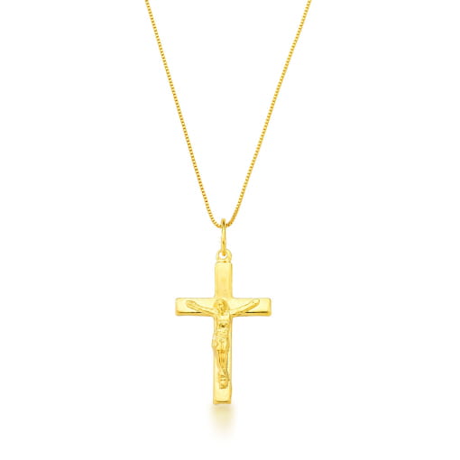 COLAR DOURADO COM PINGENTE DE CRUZ