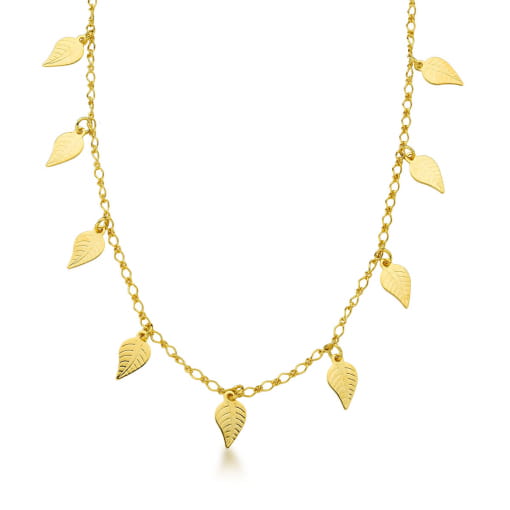 CHOKER DOURADA COM FOLHAS