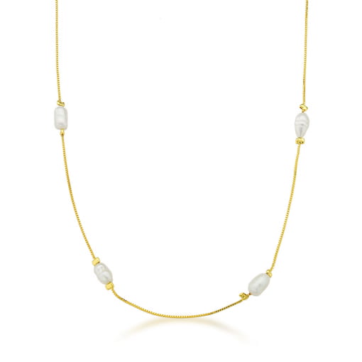 COLAR COM PÉROLAS DOURADO
