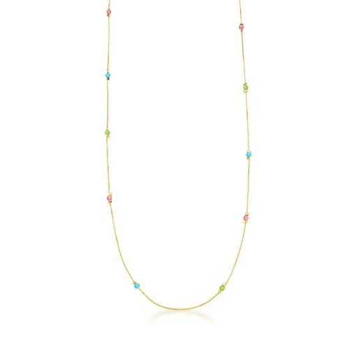COLAR DOURADO COM CRISTAIS COLORIDAS