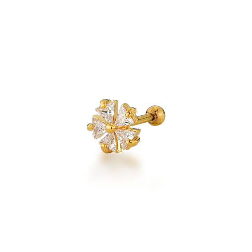 PIERCING DE FLOR COM ZIRCÔNIAS