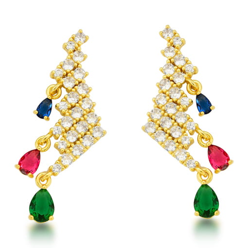 BRINCO DOURADO EAR CUFF COM ZIRCÔNIAS