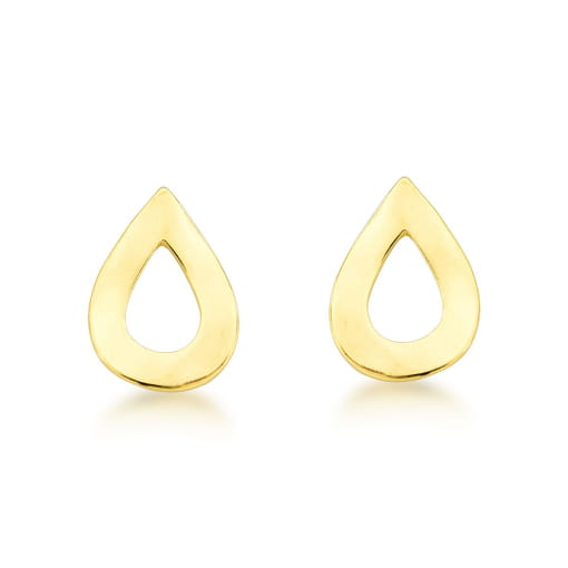 BRINCO DOURADO EM GOTA VAZADO