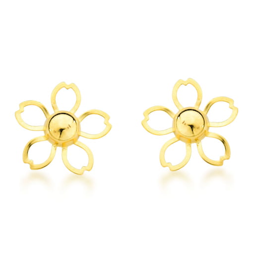 BRINCO DOURADO DE FLOR