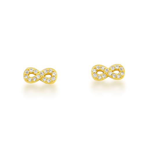 BRINCO DOURADO DE INFINITO COM ZIRCÔNIAS