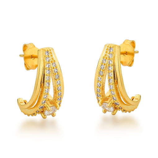 ARGOLA DOURADA COM ZIRCÔNIAS