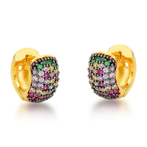 ARGOLA DE CLIQUE CRAVEJADA COM ZIRCONIA