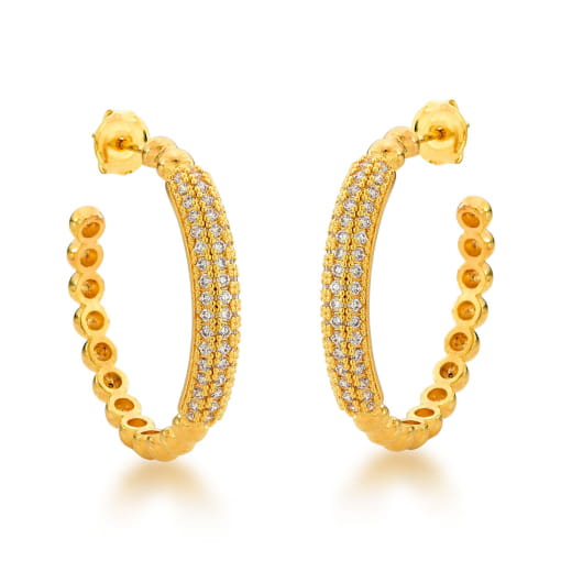 ARGOLA DOURADA COM ESFERAS E MICRO ZIRCÔNIAS