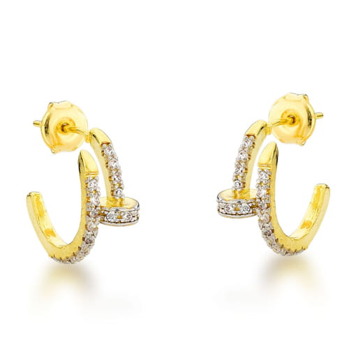 ARGOLA DOURADA COM ZIRCÔNIAS