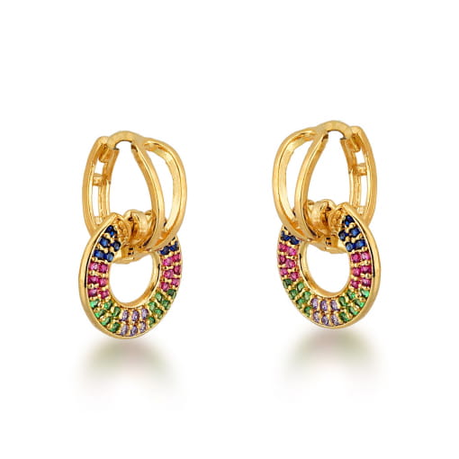ARGOLA DE CLIQUE CRAVEJADA COM ZIRCONIAS