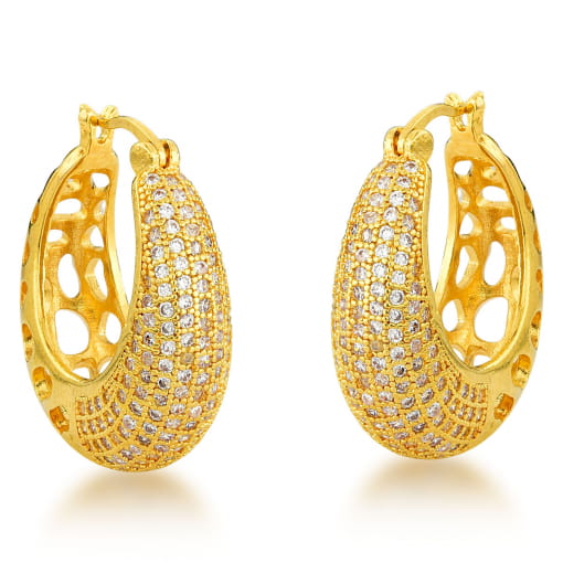 ARGOLA DE CLIQUE CRAVEJADA COM ZIRCONIAS