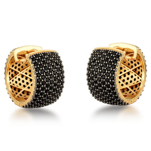 ARGOLA DE CLIQUE DE ZIRCÔNIAS CRAVEJADA NOS DOIS LADOS