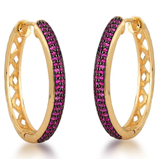 ARGOLA DE CLIQUE CRAVEJADA COM ZIRCONIAS
