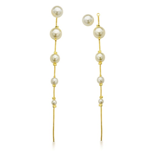 MAXI BRINCO DOURADO DE PÉROLAS