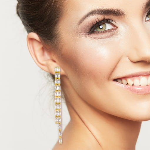 MAXI BRINCO DOURADO COM ZIRCÔNIAS