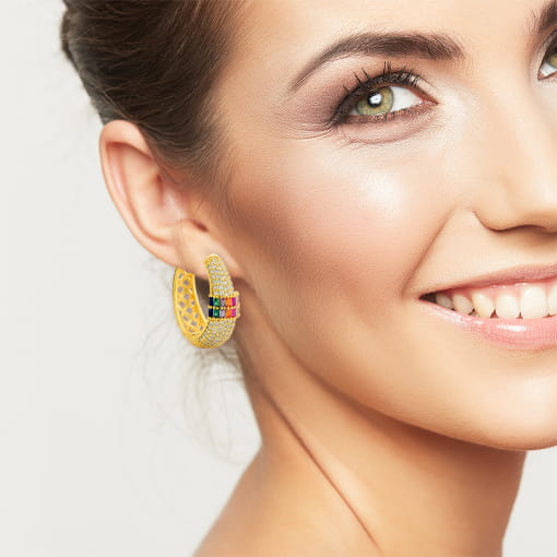 ARGOLA DE CLIQUE CRAVEJADA COM ZIRCONIAS